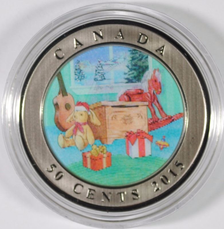 Canada 2015 50 Cent Lenticular Holiday Toy Box Coin
