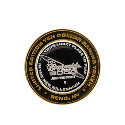 .999 Silver Fitzgeralds Casino & Hotel Reno, Nevada $10 Gaming Token Limited Edi