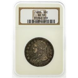 1833 Capped Bust Half Dollar Silver Coin NGC AU50