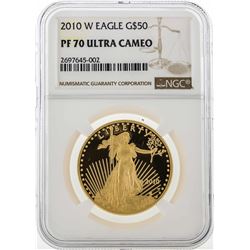 2010-W $50 American Gold Eagle Coin NGC PF70 Ultra Cameo