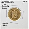 Image 1 : 1917 Netherlands 10 Goulden Gold Coin