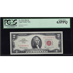 1963 $2 Legal Tender Note PCGS Choice New 63PPQ