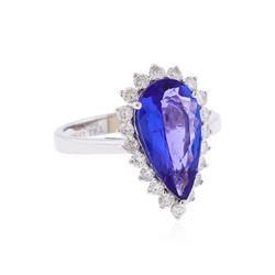 14KT White Gold 2.48ct. Tanzanite and Diamond Ring