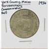 Image 1 : 1936 York County, Maine Tercentenary Commemorative Half Dollar Coin