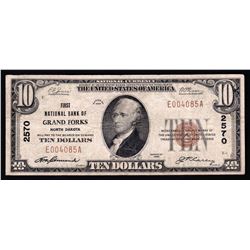 1929 $10 Grand Forks North Dakota National Currency Note