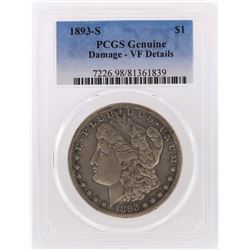 1893-S $1 Morgan Silver Dollar Coin PCGS Genuine VF Details