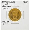 Image 1 : 1917 Netherlands 10 Goulden Gold Coin