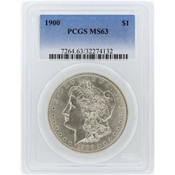 1900 $1 Morgan Silver Dollar Coin PCGS MS63