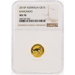 2015P $15 Australia Kangaroo Gold Coin NGC MS70