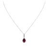 Image 2 : 14KT White Gold 2.50ct Pink Tourmaline and Diamond Pendant With Chain