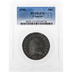 1795 Half Dollar Silver Coin PCGS F12 2 Leaves