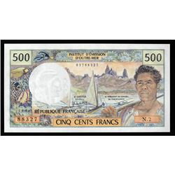 1975-1985 500 Francs Tahiti Currency Note