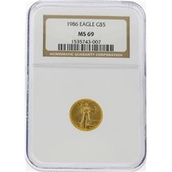 1986 $5 American Gold Eagle Coin NGC MS69