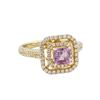 Image 1 : 14KT Yellow Gold 0.67ct Amethyst and Diamond Ring