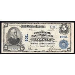 1922 $5 The Commercial National Bank of Kansas City Currency Note