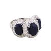 Image 1 : 14KT White Gold 8.04ctw Sapphire and Diamond Ring