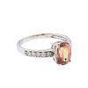 Image 1 : 14KT White Gold 2.33ct. Orange Sapphire and Diamond Ring