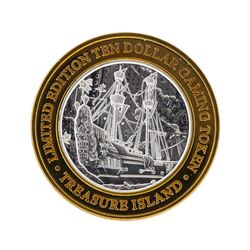 .999 Silver Treasure Island Las Vegas $10 Casino Gaming Token Limited Edition