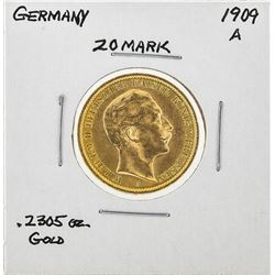 1909A Germany 20 Mark Gold Coin