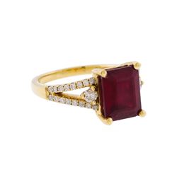 14KT Yellow Gold 5.00ct Ruby and Diamond Ring