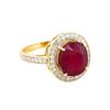 Image 1 : 14KT Yellow Gold 5.71ct Ruby and Diamond Ring