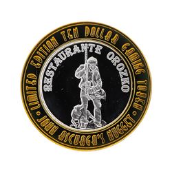 .999 Silver John Ascuaga's Nugget $10 Casino Gaming Token Collector's Series