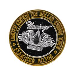 .999 Silver Flamingo Hilton Laughlin, NV $10 Casino Gaming Token Limited Edition