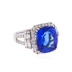 18KT White Gold GIA 7.10ct. Tanzanite and Diamond Ring