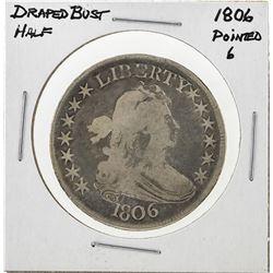 1806 Pointed 6 Draped Bust Half Dollar Silver Coin