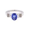 Image 2 : 14KT White Gold 1.59ct. Blue Sapphire and Diamond Ring