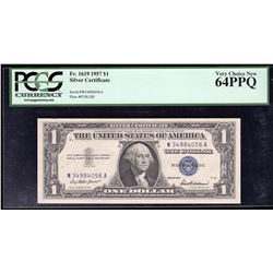 1957 $1 Silver Certificate Note PCGS 64PPQ Very Choice New