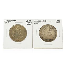 Set of 1853 Arrows + Rays and 1854-O Silver Liberty Seated Half Dollar Coins