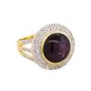 Image 1 : 14KT Yellow Gold 10.63ct Unheated Star Ruby and Diamond Ring