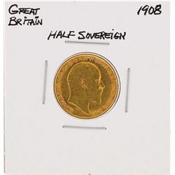 1908 Great Britain Half Sovereign Gold Coin