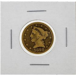 1848 $5 No Motto Liberty Head Half Eagle Gold Coin