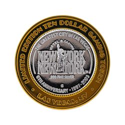 .999 Silver New York-New York Las Vegas $10 Casino Gaming Token Limited Edition