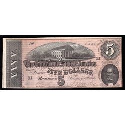 1864 $5 The Confederate States of America Note