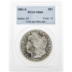 1881-S $1 Morgan Silver Dollar Coin PCGS MS66