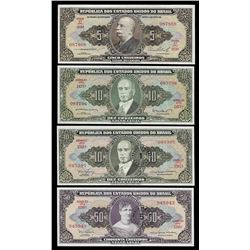 Lot of (4) Assorted Brasil Notes