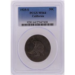 1925-S Half Dollar California Diamond Jubilee Commemorative Coin PCGS Graded MS6