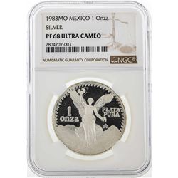 1983MO Mexico Libertad 1 Onza Silver Coin NGC PF68 Ultra Cameo