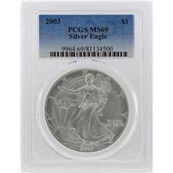 2003 $1 American Silver Eagle Coin PCGS Graded MS69