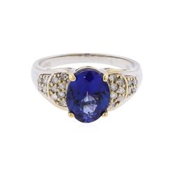 14KT White Gold 2.66ct. Tanzanite and Diamond Ring