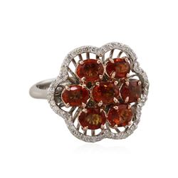 14KT Two-Tone Gold 3.10ctw Sapphire and Diamond Ring