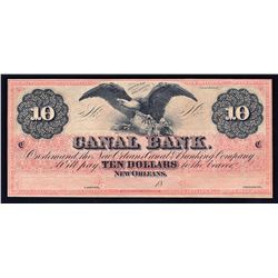 1800s $10 Canal Bank New Orleans Obsolete Bank Note