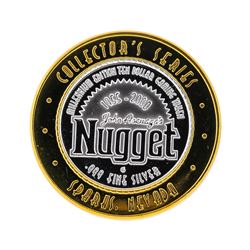 .999 Silver John Ascuaga's Nugget $10 Casino Gaming Token Collector's Series
