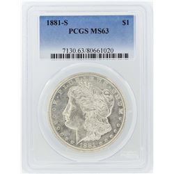 1881-S $1 Morgan Silver Dollar Coin PCGS MS63