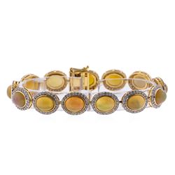 14KT Yellow Gold 17.96ctw Opal and Diamond Bracelet