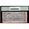Image 2 : 1864 $20 Confederate States of America Note PCGS 58PPQ