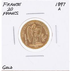 1897A 20 Francs France Gold Coin